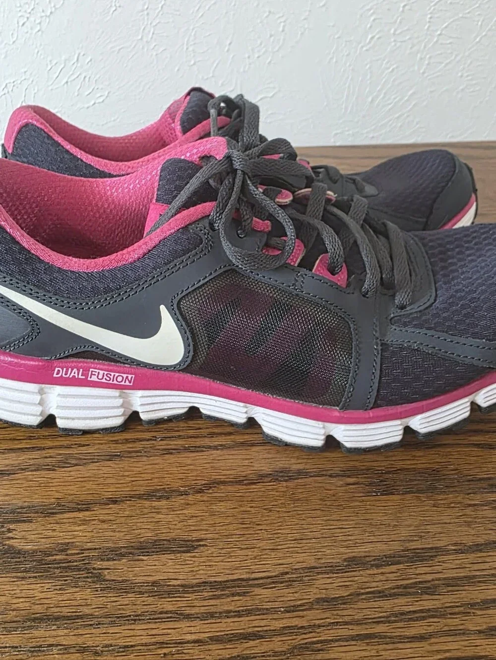 Nike Dual Fusion Run 2 GS 456970-004 Black Pink Shoes Size 6.5Y Fits Women 8